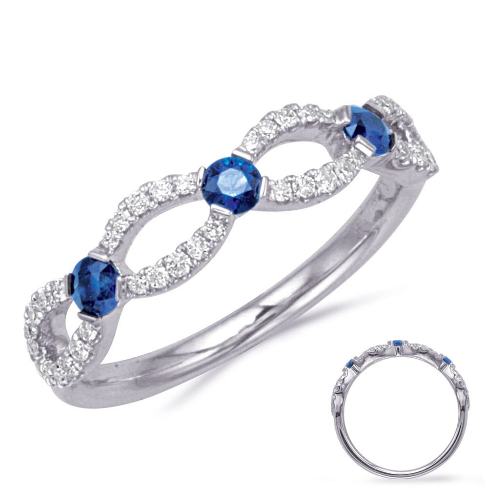 0.54 ctw. WHITE GOLD SAPPHIRE & DIAMOND RING