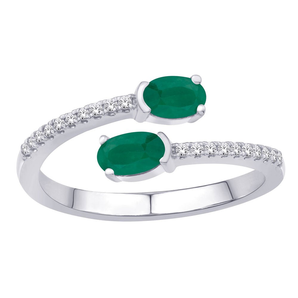 0.56 ctw. ELEGANT GOLD EMERALD & DIAMOND RING - Luxury Rings - Design Jewellers Edmonton