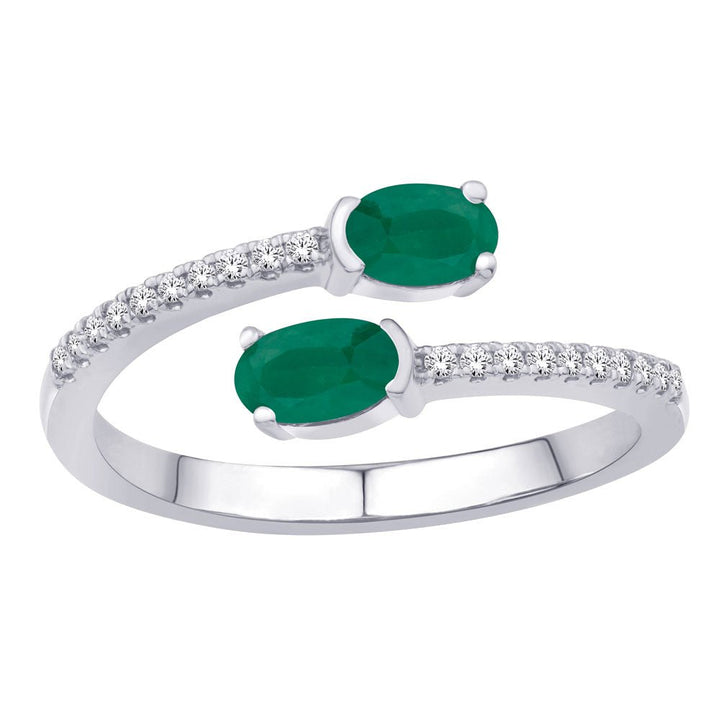 0.56 ctw. ELEGANT GOLD EMERALD & DIAMOND RING - Luxury Rings - Design Jewellers Edmonton