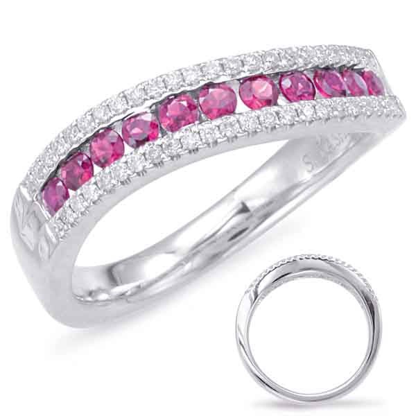 0.56 ctw. WHITE GOLD RUBY & DIAMOND RING
