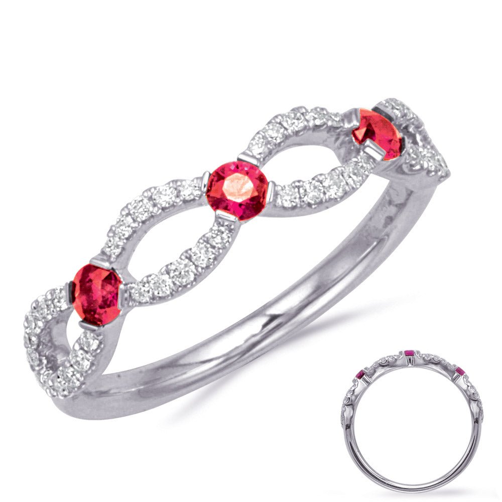0.56 ctw. WHITE GOLD RUBY & DIAMOND RING