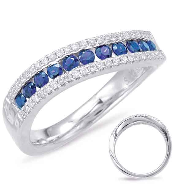 0.59 ctw. WHITE GOLD SAPPHIRE & DIAMOND RING