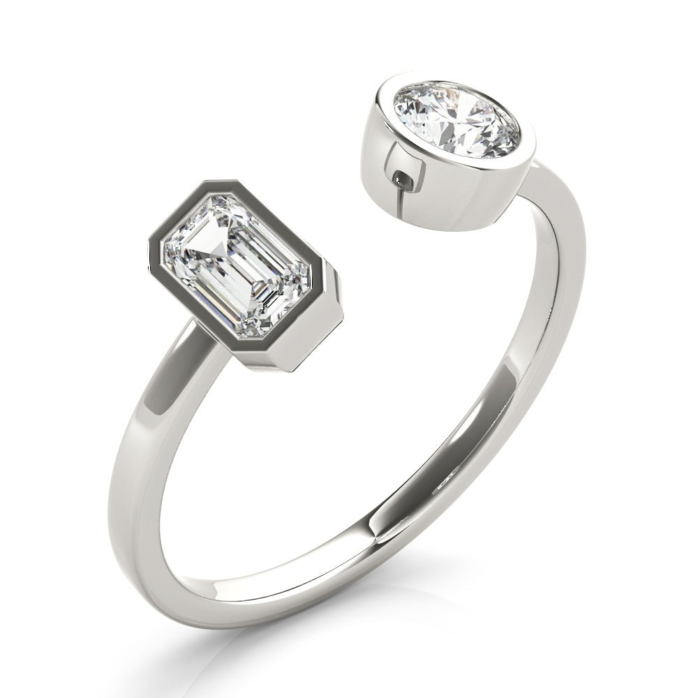 0.60CT Emerald & Round Fashion Ring - Fashion Ring - Design Jewellers Edmonton
