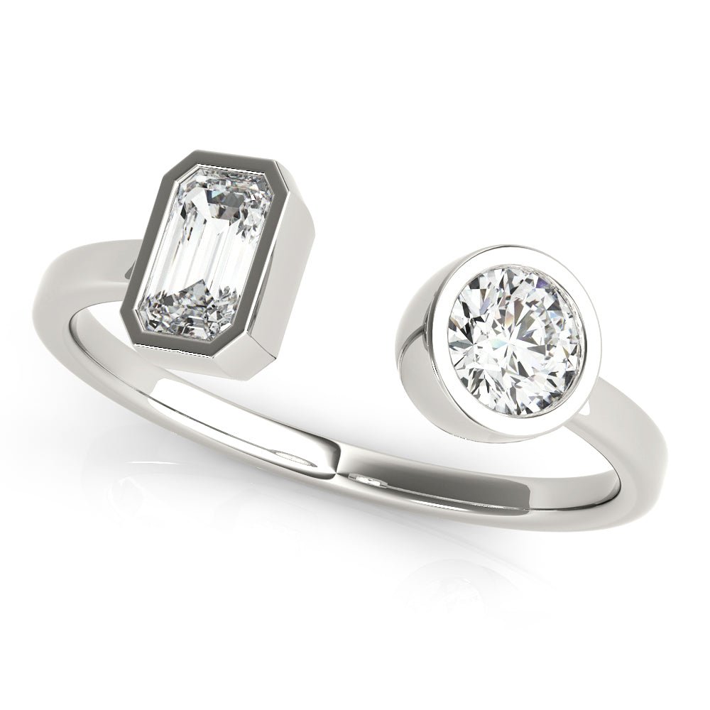 0.60CT Emerald & Round Fashion Ring