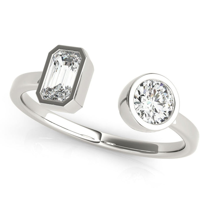 0.60CT Emerald & Round Fashion Ring - Fashion Ring - Design Jewellers Edmonton