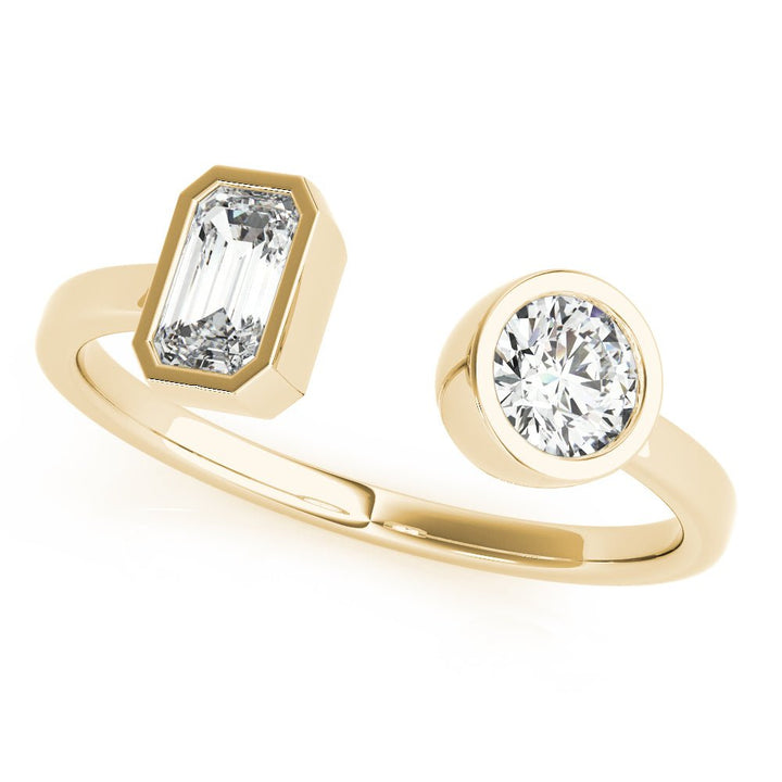 0.60CT Emerald & Round Fashion Ring - Fashion Ring - Design Jewellers Edmonton