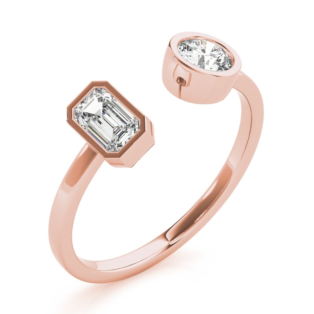 0.60CT Emerald & Round Fashion Ring - Fashion Ring - Design Jewellers Edmonton