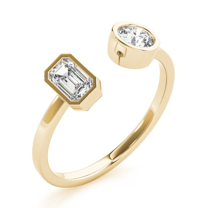 0.60CT Emerald & Round Fashion Ring - Fashion Ring - Design Jewellers Edmonton