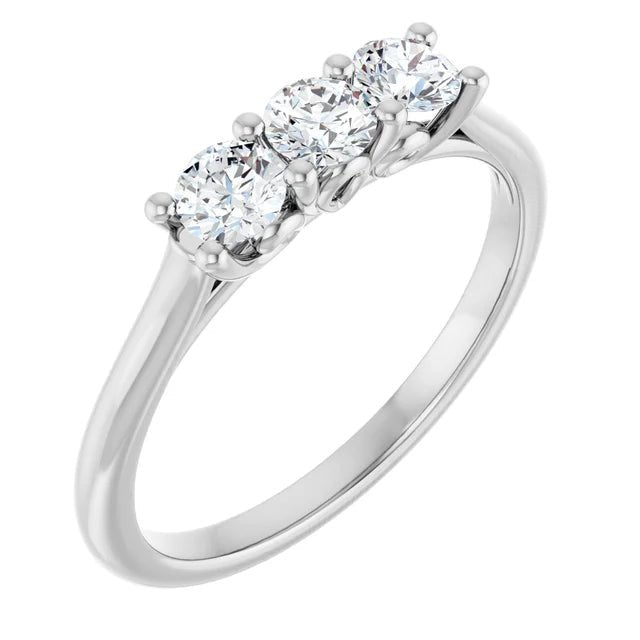 0.60CTW 14K Gold Ladies 3 Stone Design Past, Present, Round Brilliant Cut Diamond Ring - Past, Present, Future - Design Jewellers Edmonton