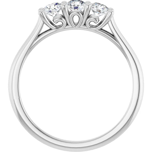 0.60CTW 14K Gold Ladies 3 Stone Design Past, Present, Round Brilliant Cut Diamond Ring - Past, Present, Future - Design Jewellers Edmonton