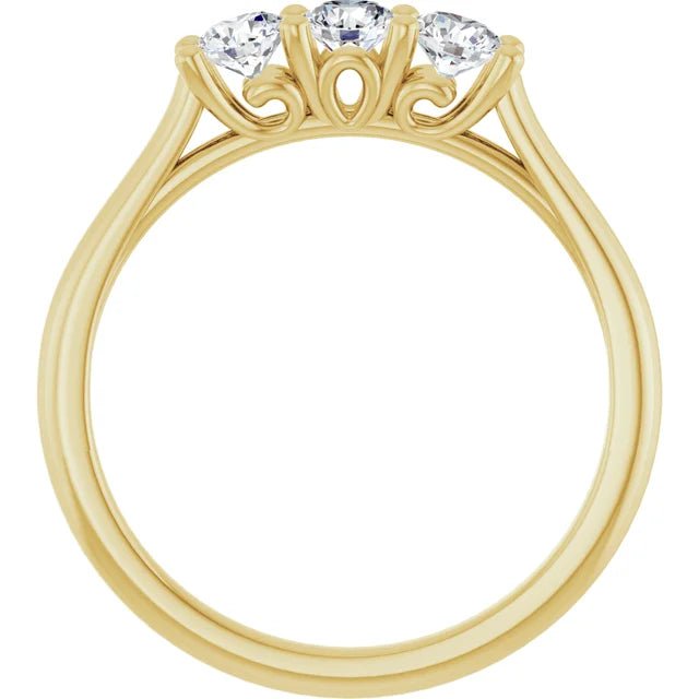 0.60CTW 14K Gold Ladies 3 Stone Design Past, Present, Round Brilliant Cut Diamond Ring - Past, Present, Future - Design Jewellers Edmonton