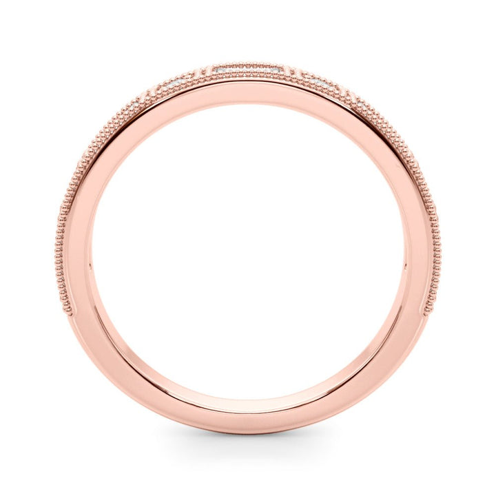 0.63CTW 14K Gold Baguette And Round Brilliant Cut Diamond Band With A Millgrain Accent - Diamond Ring - Design Jewellers Edmonton
