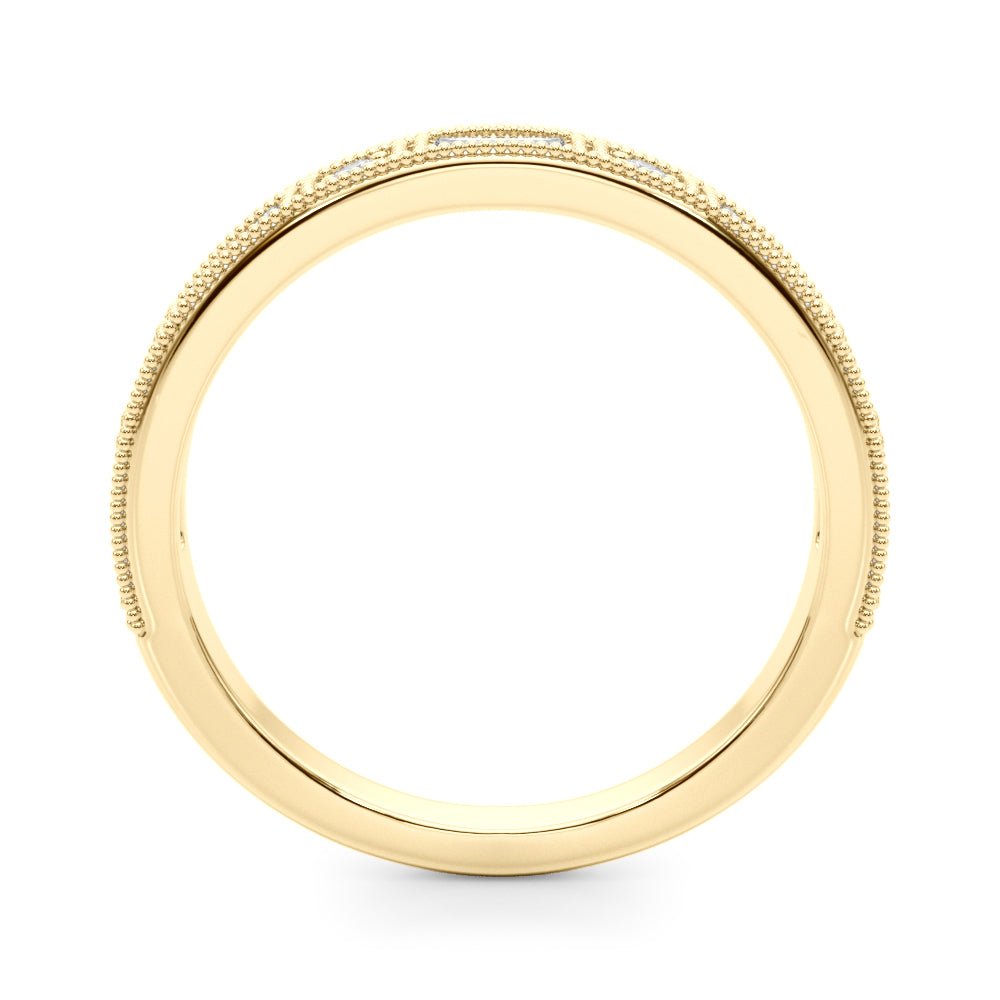 0.63CTW 14K Gold Baguette And Round Brilliant Cut Diamond Band With A Millgrain Accent - Diamond Ring - Design Jewellers Edmonton
