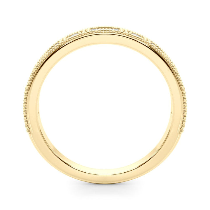 0.63CTW 14K Gold Baguette And Round Brilliant Cut Diamond Band With A Millgrain Accent - Diamond Ring - Design Jewellers Edmonton