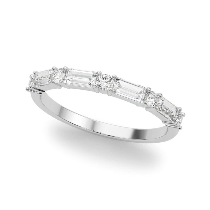 0.63CTW 14K Gold Baguette With Round Cut Diamond Band - Diamond Ring - Design Jewellers Edmonton