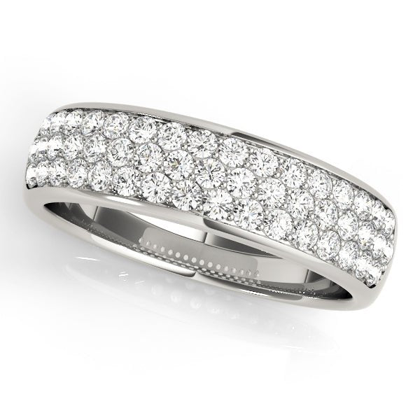 0.63CTW 14K Gold Multi - Row Pave Diamond Band - Diamond Ring - Design Jewellers Edmonton