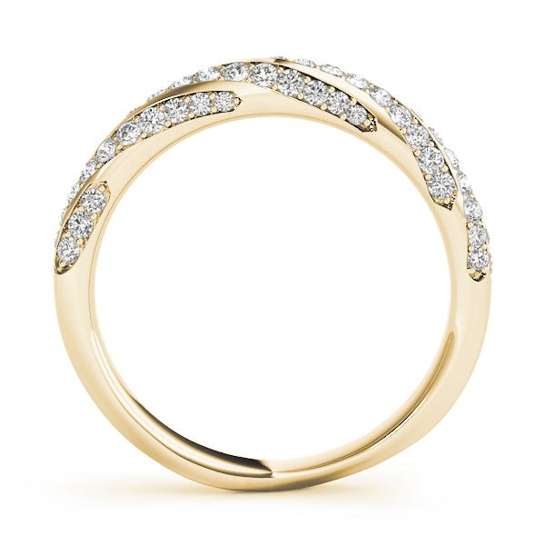 0.63CTW 14K Gold Multi - Row Twisted Design Pave Diamond Band - Diamond Ring - Design Jewellers Edmonton
