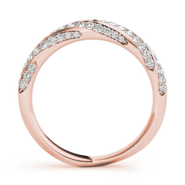 0.63CTW 14K Gold Multi - Row Twisted Design Pave Diamond Band - Diamond Ring - Design Jewellers Edmonton