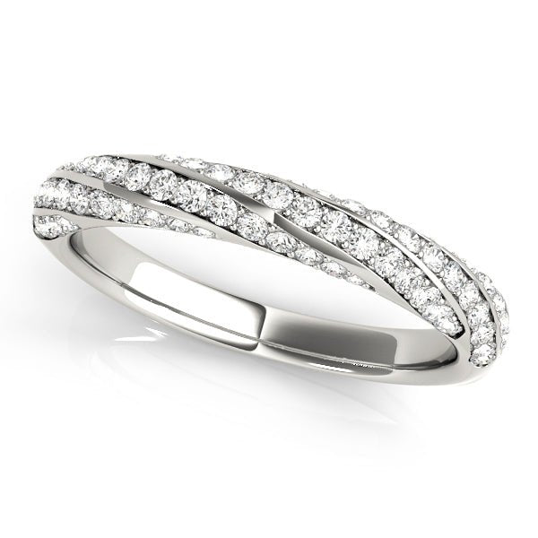 0.63CTW 14K Gold Multi - Row Twisted Design Pave Diamond Band - Diamond Ring - Design Jewellers Edmonton