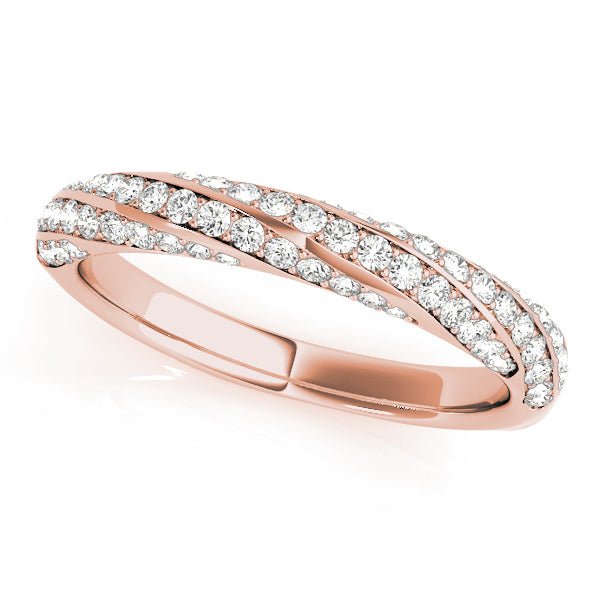 0.63CTW 14K Gold Multi - Row Twisted Design Pave Diamond Band - Diamond Ring - Design Jewellers Edmonton