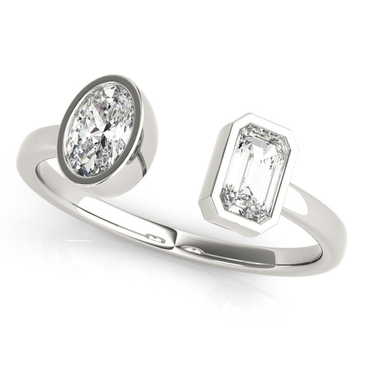 0.65CT Oval & Emerald Fashion Ring - Fashion Ring - Design Jewellers Edmonton