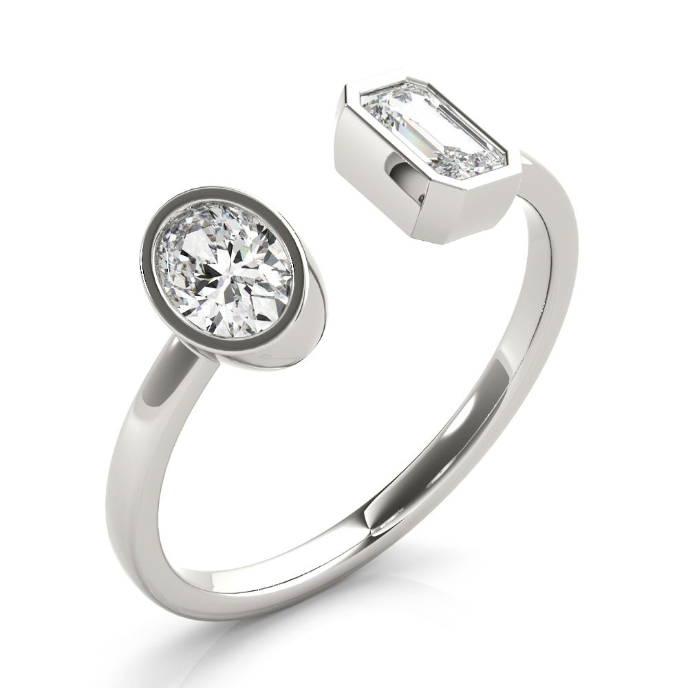 0.65CT Oval & Emerald Fashion Ring - Fashion Ring - Design Jewellers Edmonton