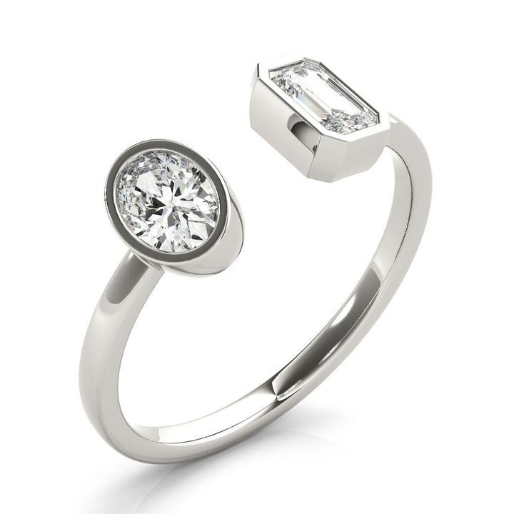 0.65CT Oval & Emerald Fashion Ring - Fashion Ring - Design Jewellers Edmonton