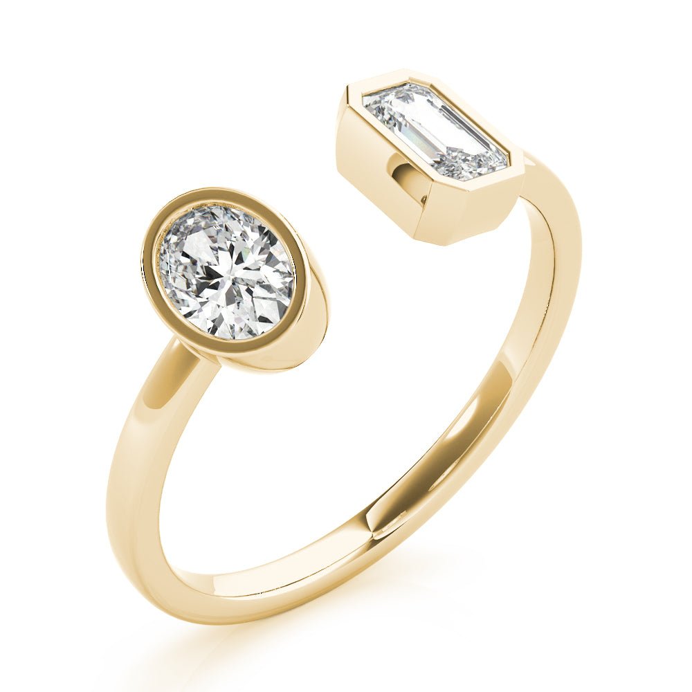 0.65CT Oval & Emerald Fashion Ring - Fashion Ring - Design Jewellers Edmonton