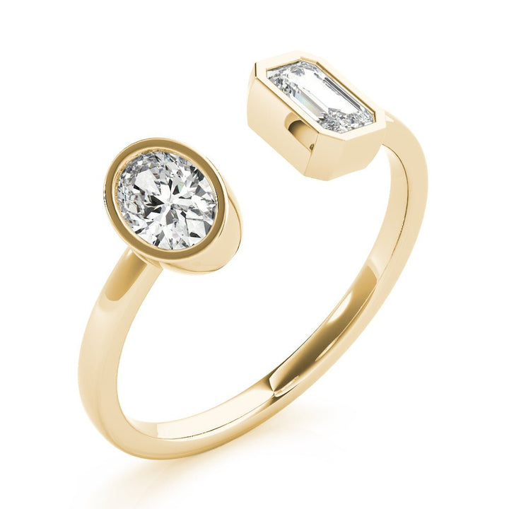 0.65CT Oval & Emerald Fashion Ring - Fashion Ring - Design Jewellers Edmonton
