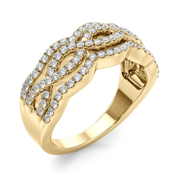 0.65CTW 14K Gold Multi Row Wavy Diamond Band Design - Past, Present, Future - Design Jewellers Edmonton