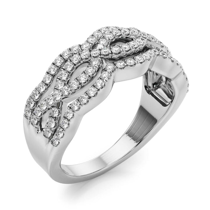 0.65CTW 14K Gold Multi Row Wavy Diamond Band Design - Past, Present, Future - Design Jewellers Edmonton