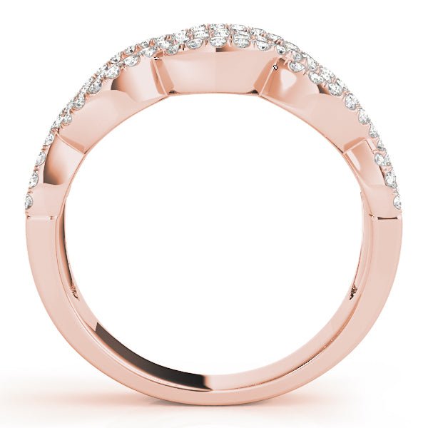 0.65CTW 14K Gold Multi Row Wavy Figure 8 Diamond Band Design - Past, Present, Future - Design Jewellers Edmonton