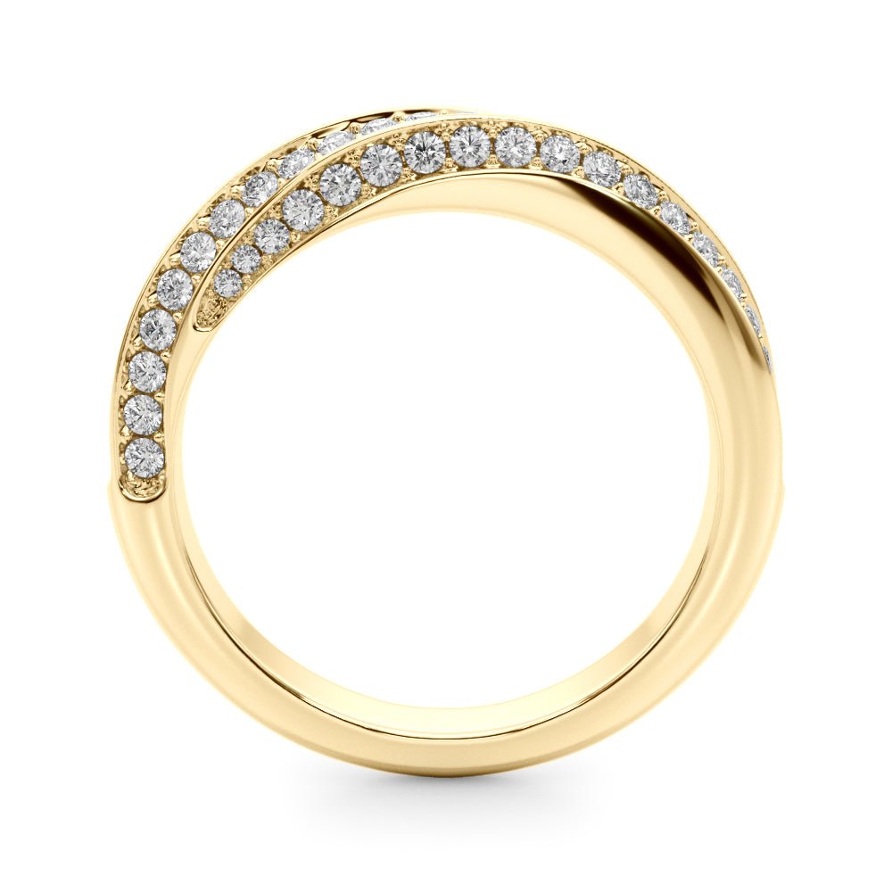 0.65CTW 14K Gold Twisted Style Pave Design Multi Row Diamond Band - Diamond Ring - Design Jewellers Edmonton
