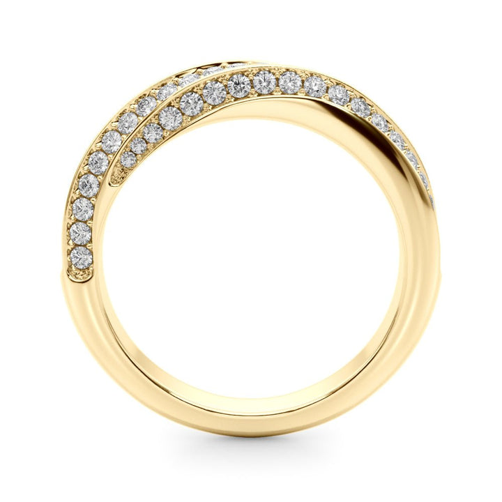 0.65CTW 14K Gold Twisted Style Pave Design Multi Row Diamond Band - Diamond Ring - Design Jewellers Edmonton
