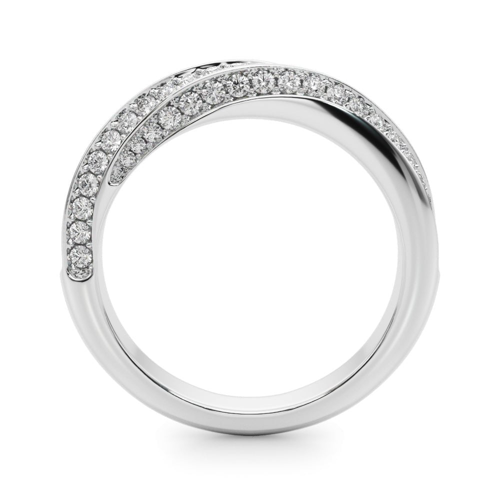 0.65CTW 14K Gold Twisted Style Pave Design Multi Row Diamond Band - Diamond Ring - Design Jewellers Edmonton