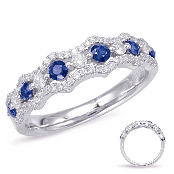 0.68 ctw. WHITE GOLD SAPPHIRE & DIAMOND BAND