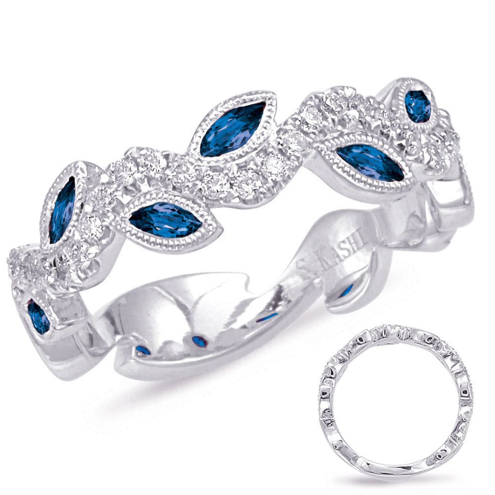 0.69 ctw. ELEGANT GOLD SAPPHIRE & DIAMOND RING