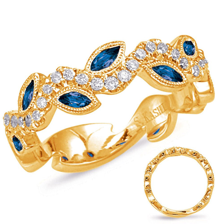 0.69 ctw. ELEGANT GOLD SAPPHIRE & DIAMOND RING - Luxury Rings - Design Jewellers Edmonton