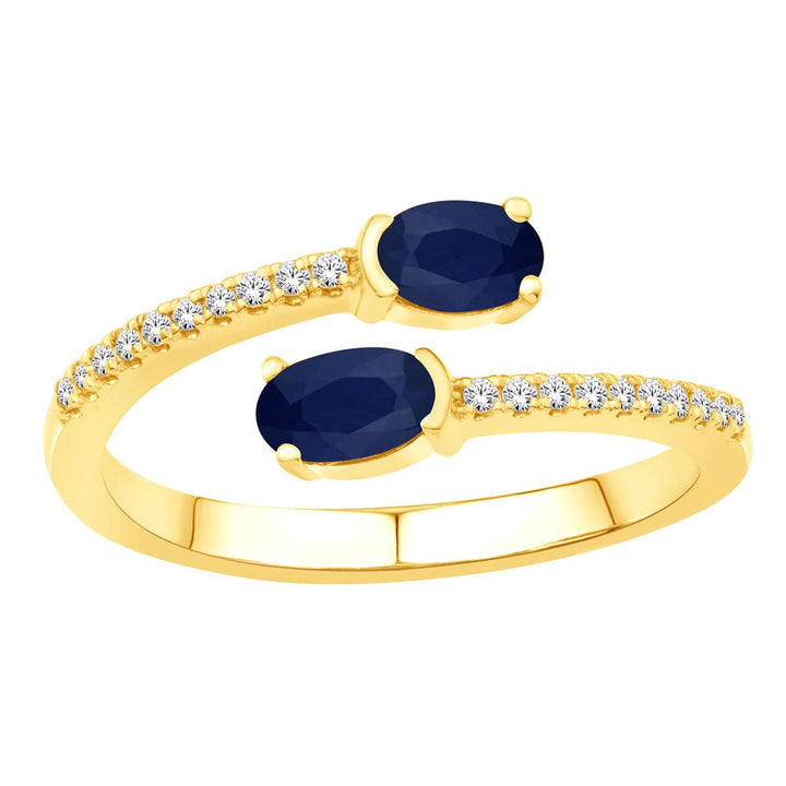 0.74 ctw. ELEGANT GOLD SAPPHIRE & DIAMOND RING - Luxury Rings - Design Jewellers Edmonton