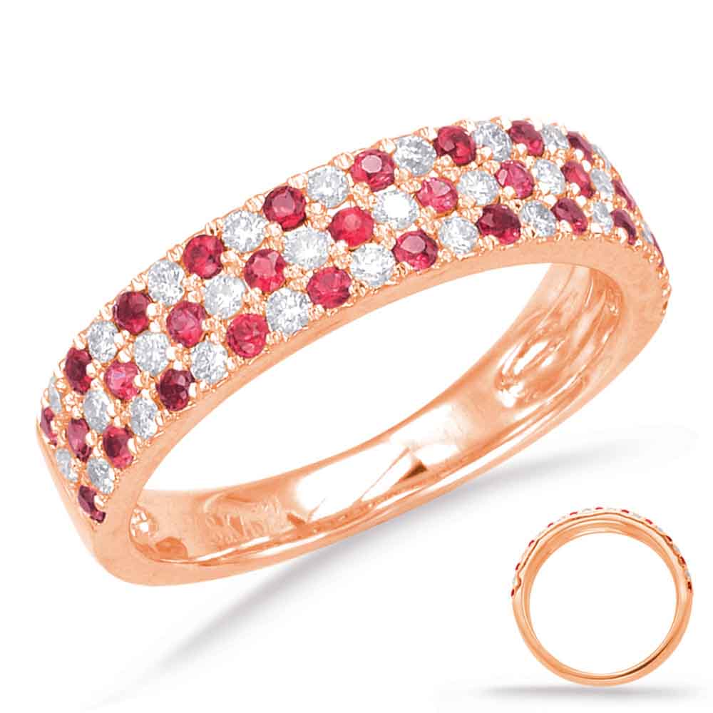 0.75 ctw. ROSE GOLD RUBY & DIAMOND RING