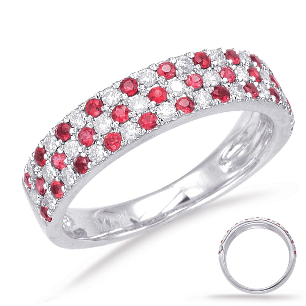 0.75 ctw. WHITE GOLD RUBY & DIAMOND RING