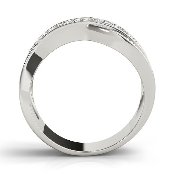 0.75CTW 14K Gold Multi Row Crossover Design Band Design - Past, Present, Future - Design Jewellers Edmonton