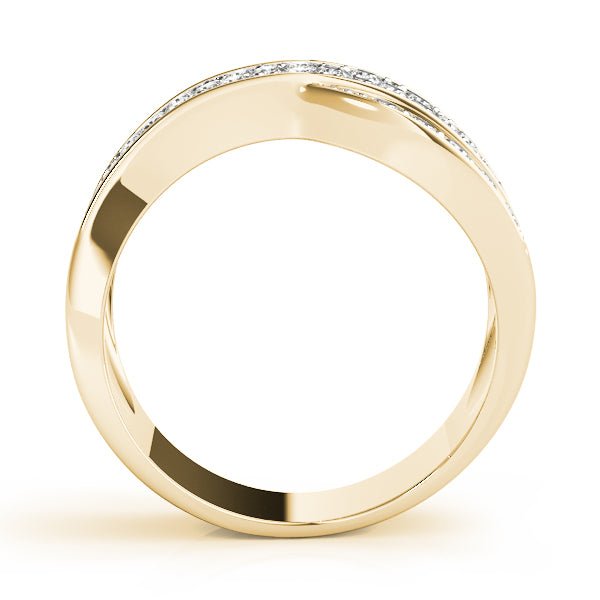 0.75CTW 14K Gold Multi Row Crossover Design Band Design - Past, Present, Future - Design Jewellers Edmonton