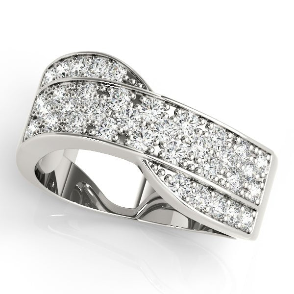 0.75CTW 14K Gold Multi Row Crossover Design Band Design - Past, Present, Future - Design Jewellers Edmonton