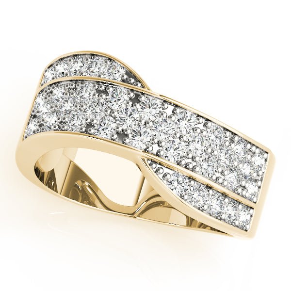 0.75CTW 14K Gold Multi Row Crossover Design Band Design - Past, Present, Future - Design Jewellers Edmonton