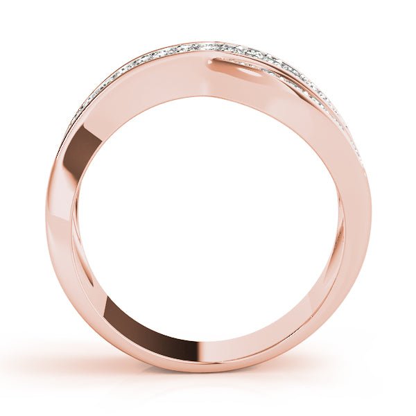 0.75CTW 14K Gold Multi Row Crossover Design Band Design - Past, Present, Future - Design Jewellers Edmonton
