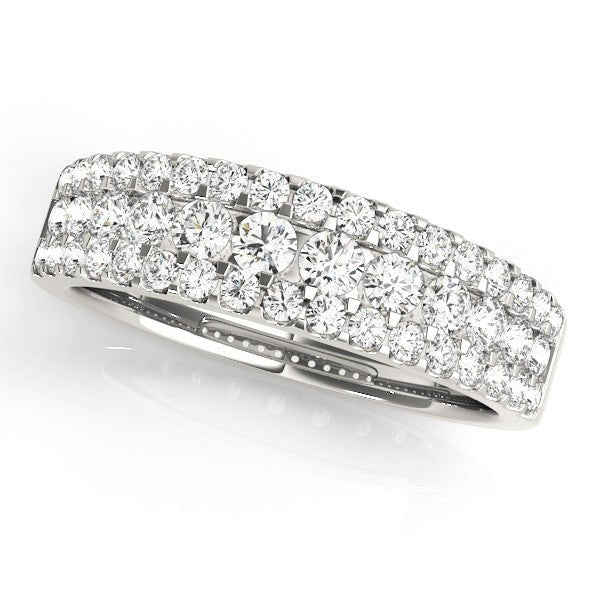 0.75CTW 14K Gold Multi - Row Pave Diamond Band - Diamond Ring - Design Jewellers Edmonton
