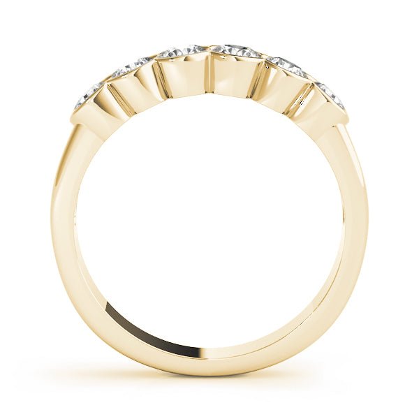 0.75CTW 14K Gold Multi Stone Semi - Bezel Set Round Cut Diamond Band - Diamond Ring - Design Jewellers Edmonton