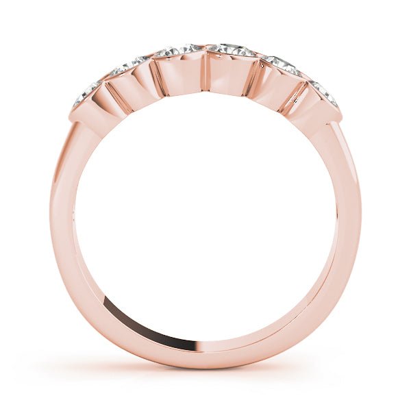 0.75CTW 14K Gold Multi Stone Semi - Bezel Set Round Cut Diamond Band - Diamond Ring - Design Jewellers Edmonton