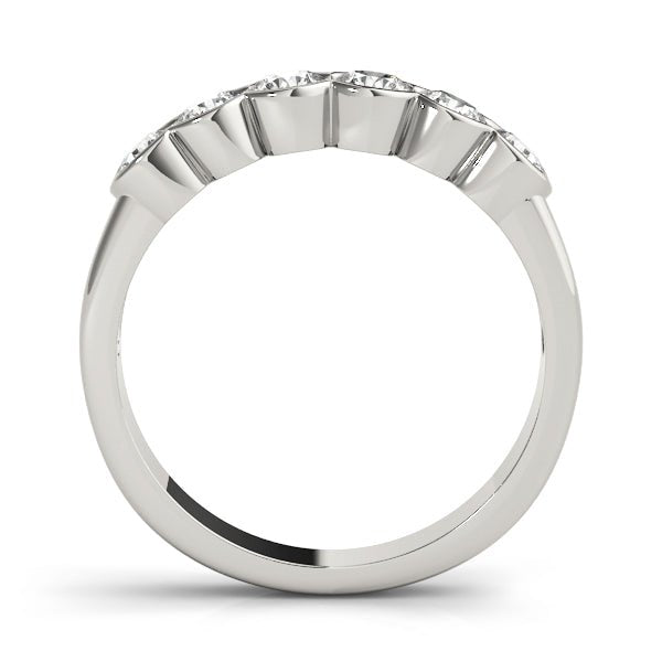 0.75CTW 14K Gold Multi Stone Semi - Bezel Set Round Cut Diamond Band - Diamond Ring - Design Jewellers Edmonton